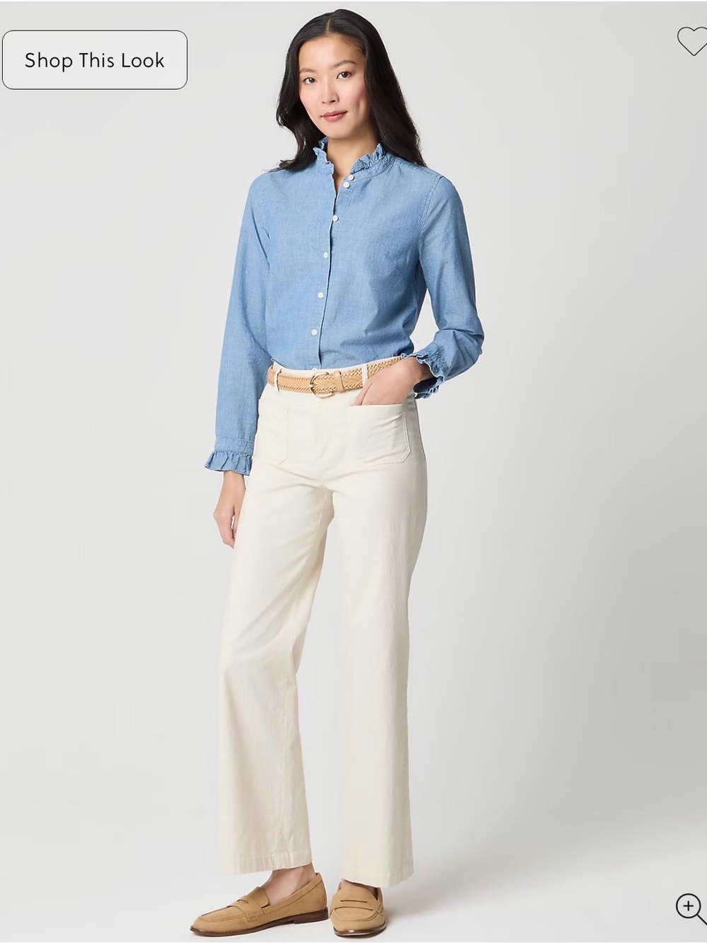 JCrew Lizzie Wide Leg Trouser Pants - Cream Wide-Leg Women’s Slacks